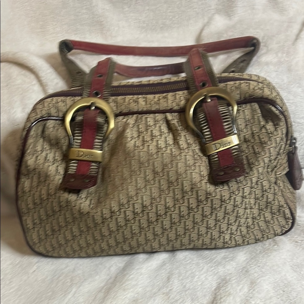 Christian Dior Tan and Brown Shoulder Bag with Elegant Design